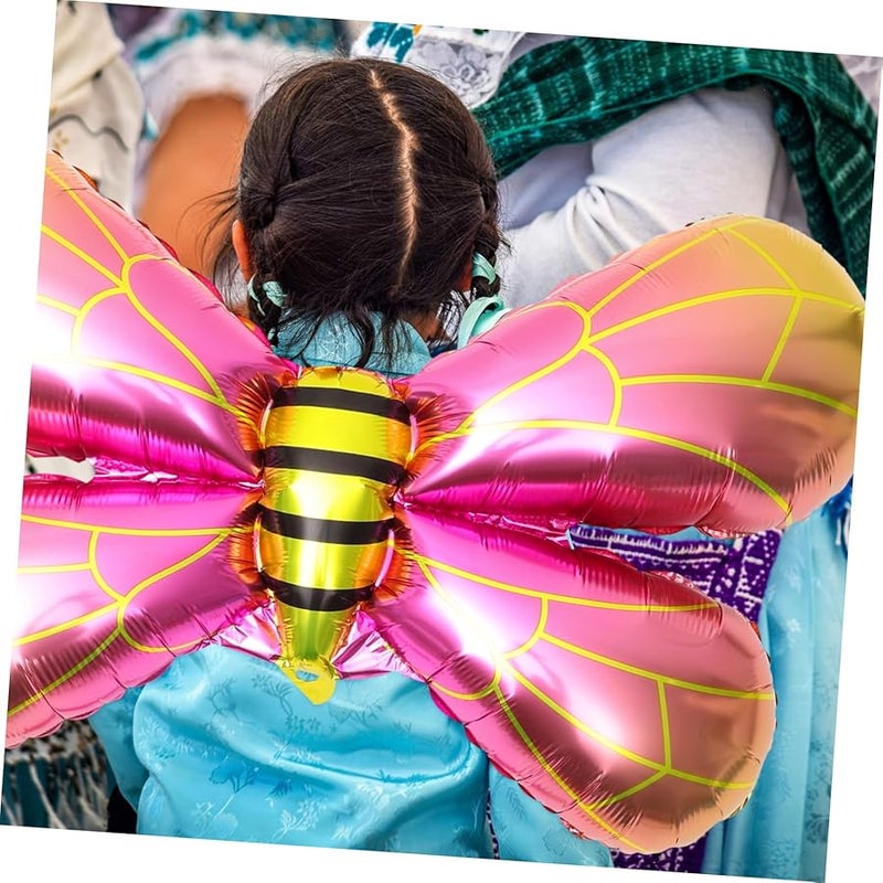 أجنحة نحل على شكل بالونات ألومنيوم وردي برتقالي ديكور حفلة دعامة تصوير كوسبلاي - Image 3